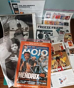 Jimi Hendrix. A small collection of ephemera. Magazine articles, adverts, photos & clippings, mos...
