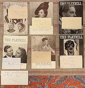 Charming collection of Seven Rare Playbills from the 30s with autographed cards from the star.