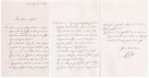 Eigenhändiger Brief mit Unterschrift von 13. Januar 1839 / Autograph letter with signature