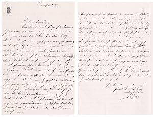 Eigenhändiger Brief mit Unterschrift von 1844 / Autograph letter with signature