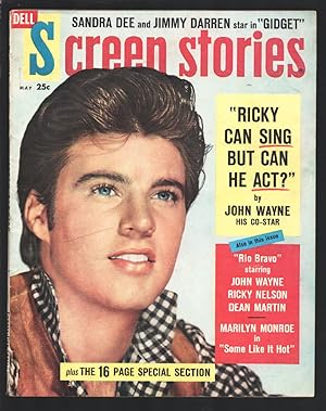 Screen Stories 5/1959-Ricky Nelson cover & story-Rio Bravo movie story with photos-John Wayne-Dea...