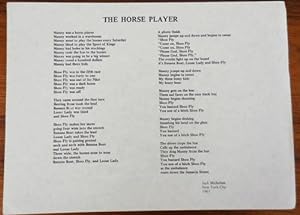 The Horse Player(Broadside)