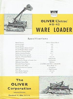 Oliver "Cletrac" HG-42 Ware Loader Prospekt für diesen Traktor