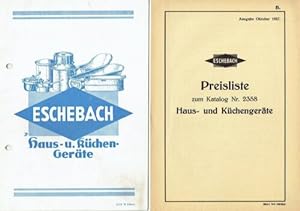 Eschebach Haus- und Küchengeräte mit Preisliste Oktober 1937
