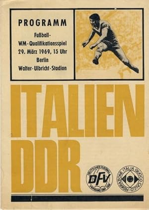 Programm Fussball-WM-Qualifikationsspiel Italien-DDR 29. März 1969, Berlin, Walter-Ulbricht-Stadion