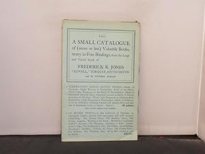Frederic R Jones, Torquay, South Devon - A Small catalogue of (more or less( Valuable Books, many...