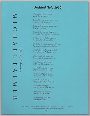 Untitled (July 2000) (Signed Broadside First Edition)