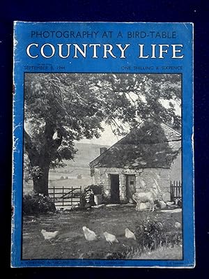 Country Life Magazine No 2496. 1944, September 8th., Miss Osla Benning, includes property ads for...