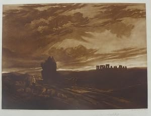 Stonehenge at Day Break Signed Mezzotint