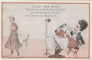 Charlie Chaplin Latest WW1 War News Nurse Hospital Old Comic Postcard
