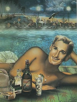 Errol Flynn Hollywood Actor Rare Caricature Painting Postcard