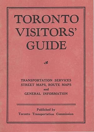 Toronto Transportation Visitors Guide Canada 1937 Old Map Guide Book