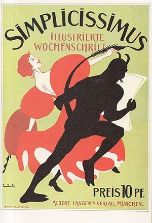 Simplicissimus Illustreirte Wochenschriet Devil Theatre Advertising Postcard