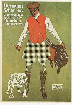 Munchen Bulldog German Herman Scherrer Tailor Advertising Postcard