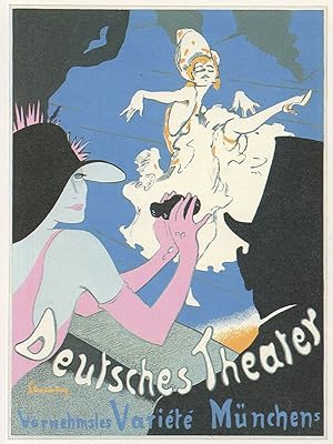 Deutsches Old Theater Variety Show Munchen Poster Postcard