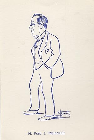 FJ Melville in 1929 London Theatre Owner Caricature Art Postcard