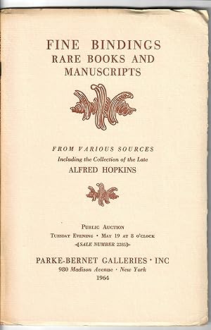 Sale 2285: Important Bindings [etc.] from Various Sources including the Collection of the Late Al...
