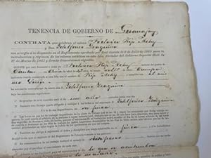 Indentured Servant Contract in Spanish Colonial Cuba, 1869