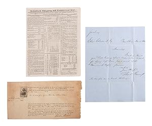 A group of three early 19th-century documents related to Southern cotton production