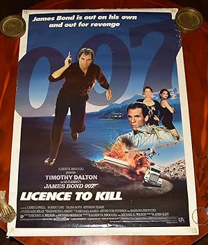 ORIGINAL POSTER. LICENCE TO KILL (1989) James Bond Timothy Dalton