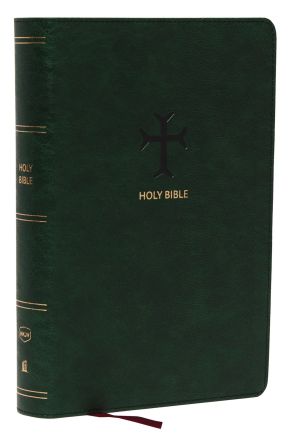 NKJV, End-of-Verse Reference Bible, Personal Size Large Print, Leathersoft, Green, Red Letter, Th...