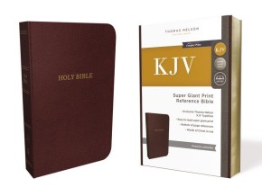 KJV Holy Bible, Super Giant Print Reference Bible, Burgundy Leather-look, 43,000 Cross References...
