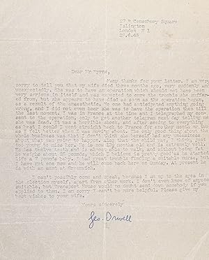 George Orwell Typed Letter Signed.