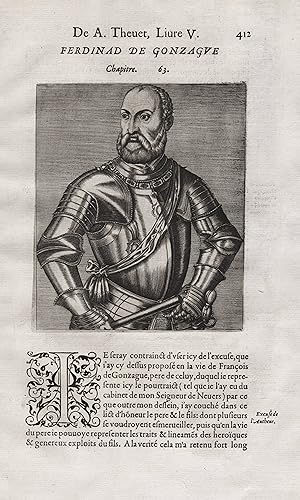 "Ferdinand de Gonzague" - Ferrante Gonzaga (1507-1557) Italian Condottiero soldier Feldherr Portrait