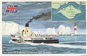 PS Ryde Old Cruise Ship Isle Of Wight Southern Railway Ticket Postcard