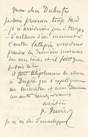 Pierre Puvis de CHAVANNES lettre autographe signée