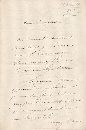 Alphonse de LAMARTINE à Victor de LAPRADE lettre autographe signée