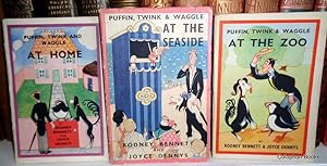 Puffin, Twink & Waggle. "At The Zoo" + "At Home" + "At The Sea-Side" 3 books in uniform edition f...