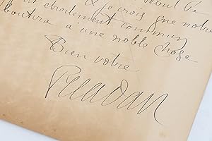 Lettre autographe signée adressée à Marius Richard abordant quelques détails pécuniaires de sa fu...