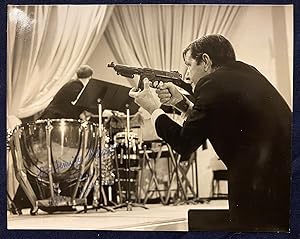 [JOHN CAGE]. Signed photograph of John Cage with Toy Machine Gun