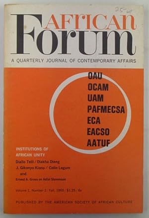 African Forum A Quarterly Journal of Contemporary Affairs. Fall 1965. Volume 1, Number 2