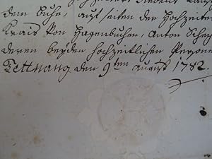 Handschriftliche 'Heyrathsabred' zwischen Anton Rauschenbach und Maria Anna Kraisin. Datiert 'Tet...