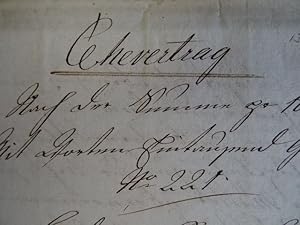 Handschriftlicher Ehevertrag zwischen Anton Baumann und Agathe Böhle. Datiert Tettnang, 1809. Mit...