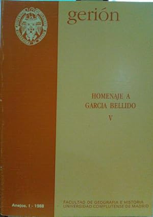GERIÓN, HOMENAJE A GARCIA BELLIDO, V. ANEJOS, I - 1988.