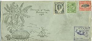 W.W.II Togatabu (sic) envelope with map and personal letter, with stamps, not franked