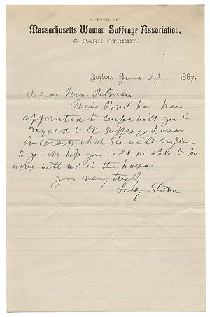 Lucy Stone Promotes Bazaar to Suffragist Who Later Led Effort for Womens Suffrage in Hawaii