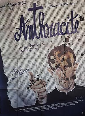 "ANTHRACITE" Réalisé par Edouard NIERMANS en 1980 avec Bruno CREMER, Jean BOUISE / Affiche frança...