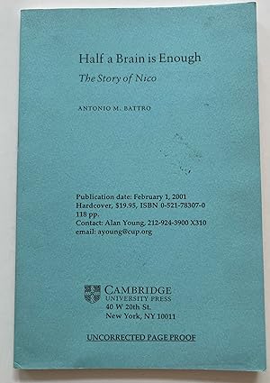 Half a Brain is Enough: The Story of Nico (Cambridge Studies in Cognitive and Perceptual Developm...