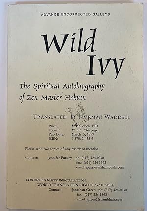 Wild Ivy: The Spiritual Autobiography of Zen Master Hakuin (Advanced Uncorrected)