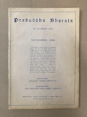 Prabuddha Bharata, or Awakened India (November, 1930 - Volume XXXV, Number 11)