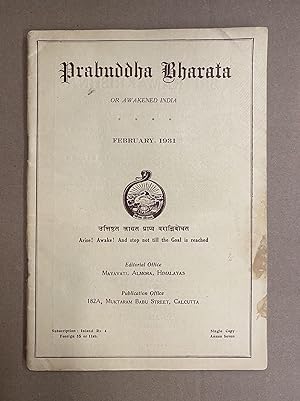 Prabuddha Bharata, or Awakened India (February, 1931 - Volume XXXVI, Number 2)