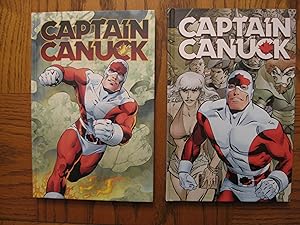 Captain Canuck Two (2) Volume Hardcover Set (Volumes 1 and 2) PLUS Signed Postcard
