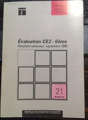 EVALUATION CE2 - 6ème - RESULTATS NATIONNAUX - SEPTEMBRE 1992