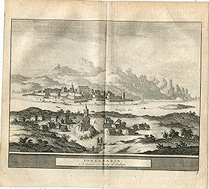 Vista topográfica de Fuenterrabia por Pieter vander Aa, Alvarez de Colmenar.1715.