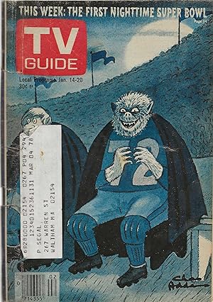 TV Guide January 14, 1978 Chas Addams Cover Super Bowl
