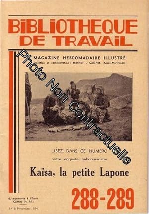 Bibliotheque De Travail N°288-289 Kaïsa La Petite Lapone